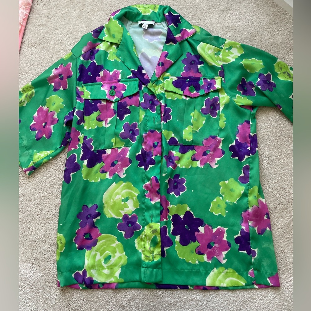Top Shop Floral Button Top